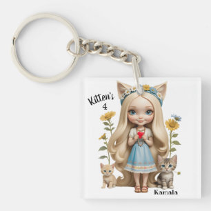 Kamala Cats Kinder aangepaste gepersonaliseerde ki Sleutelhanger