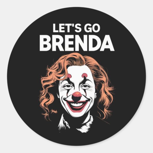 Kamala Clown Laten we gaan Brenda Ronde Sticker (Voorkant)