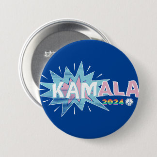 KAMALA COMIC MADAM PRESIDENT KAMALA HARRIS 2024 RONDE BUTTON 7,6 CM
