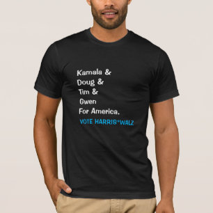 Kamala en Doug en Tim en Gwen voor Amerika T-shirt