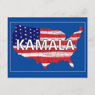 Kamala en USA in vlagkleuren Briefkaart