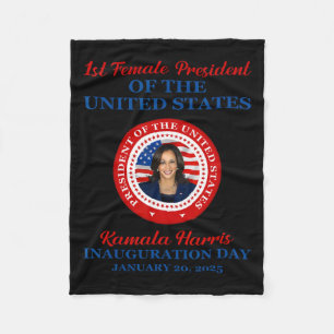Kamala Harris 1e Vrouw President Inauguratie Pa Fleece Deken