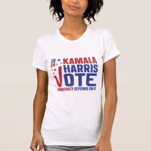 Kamala Harris 2024: Democratie hangt ervan af T-shirt