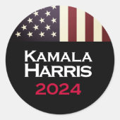 Kamala Harris 2024 Grote Campagne Ronde Sticker (Voorkant)