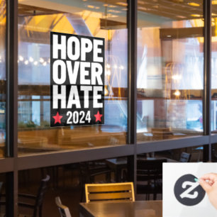 Kamala Harris 2024 Hoop Over Haat Presidentieel  Raamsticker