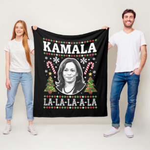 Kamala Harris 2024 Kerst Comma La Xmas Fleece Deken