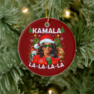 Kamala Harris 2024 Kerstmis Keramisch Ornament