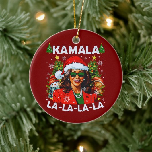 Kamala Harris 2024 Kerstmis Keramisch Ornament (Boom)