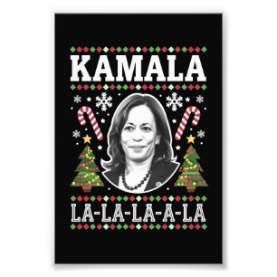 Kamala Harris 2024 Kerstmis Komma La Xmas Foto Afdruk