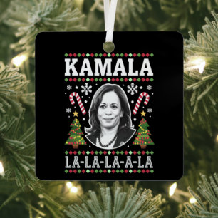 Kamala Harris 2024 Kerstmis Komma La Xmas Metalen Ornament