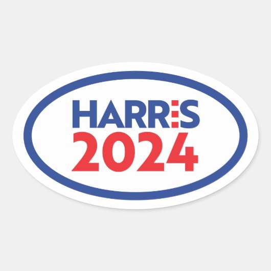 Kamala Harris 2024 Ovale Sticker (Voorkant)
