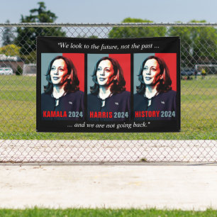 Kamala Harris 2024 Pop Art niet terug naar buiten Spandoek