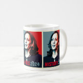 Kamala Harris 2024 Pop Kunst Triptiek Koffiemok (Voorkant rechts)