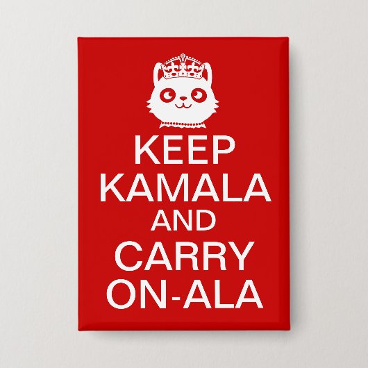 Kamala Harris 2024 President Blijf kalm Doorgaan Button (Voorkant)