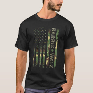 Kamala Harris 2024 President Harris Waltz Usa Camo T-shirt