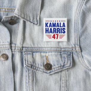 Kamala Harris 2024 presidentsverkiezingen HARISS 4 Vierkante Button 5,1 Cm