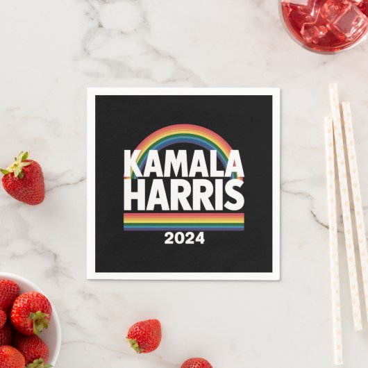 Kamala Harris 2024 Rainbow Gay Pride LGBT Verkiezi Servet (Insitu)
