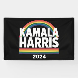Kamala Harris 2024 Rainbow Gay Pride LGBT Verkiezi Spandoek
