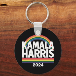 Kamala Harris 2024 Regenboog Gay Pride LGBT Verkie Sleutelhanger