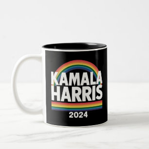 Kamala Harris 2024 Regenboog Homoprent LGBT Verkie Tweekleurige Koffiemok