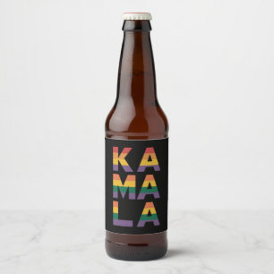 Kamala Harris 2024 Regenboogvlag Gay Pride LGBT Bier Etiket