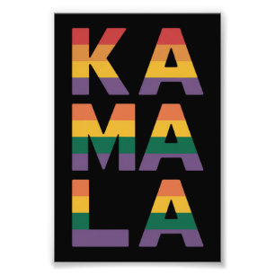 Kamala Harris 2024 Regenboogvlag Gay Pride LGBT  Foto Afdruk