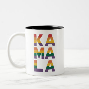 Kamala Harris 2024 Regenboogvlag Gay Pride LGBT  Tweekleurige Koffiemok