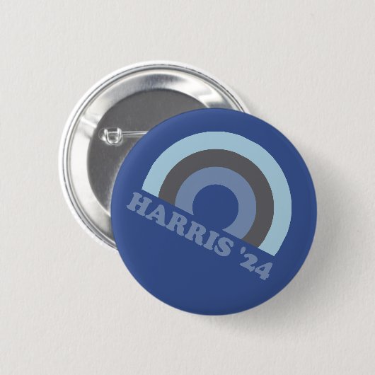 Kamala Harris 2024 Retro Rainbow Ronde Button 5,7 Cm (Voorkant /achterkant)