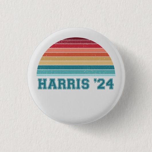 Kamala Harris 2024 Retro Sunset  Ronde Button 3,2 Cm (Voorkant)