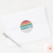 Kamala Harris 2024 Retro Sunset  Ronde Sticker (Envelop)