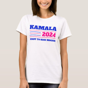 Kamala Harris 2024 roze en blauw T-shirt
