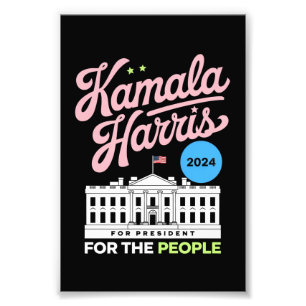 Kamala Harris 2024 Sociaal Democraat Stem Blauw Foto Afdruk
