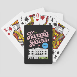 Kamala Harris 2024 Sociaal Democratische Stem Blau Pokerkaarten