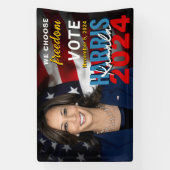 Kamala Harris 2024 Stemmen Patriottische Campagne Spandoek (Verticaal)