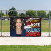 Kamala Harris 2024 Stemmen Patriottische Campagne Spandoek (Insitu)