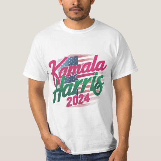 Kamala Harris 2024 T-shirt - Vet en levendig (Voorkant)