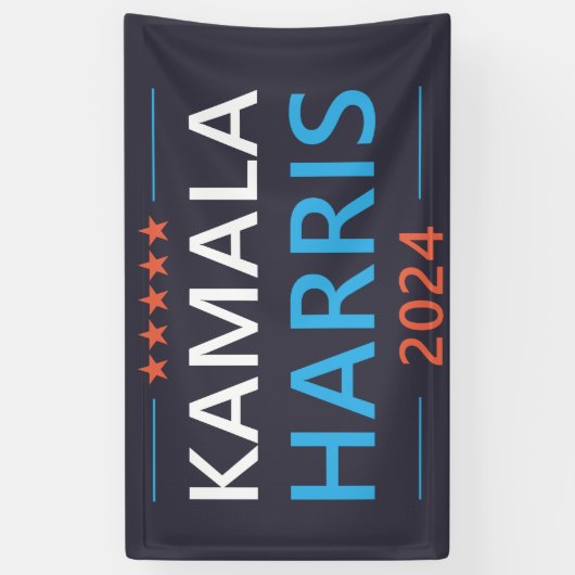 Kamala Harris 2024 voor President Spandoek (Verticaal)