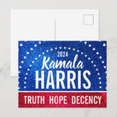 Kamala Harris 2024 Vooruitgang en eenheid Briefkaart (Voorkant / Achterkant)