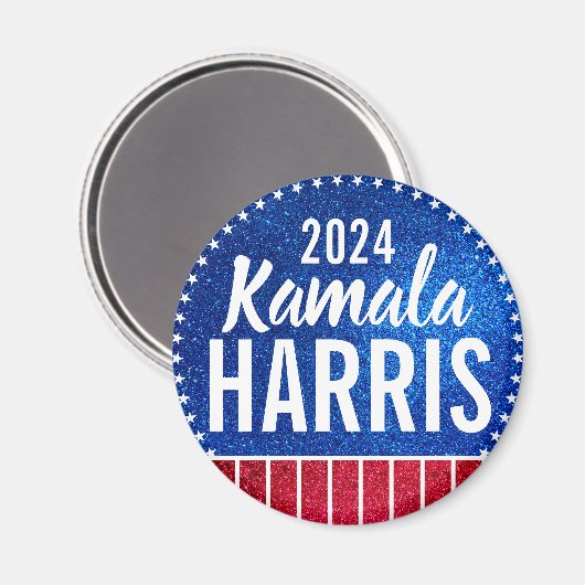 Kamala Harris 2024 Vooruitgang en eenheid Magneet (Voorkant / Achterkant)