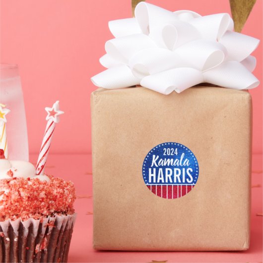 Kamala Harris 2024 Vooruitgang en eenheid Ronde Sticker (Feest)