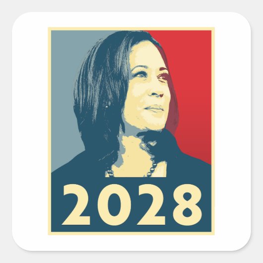 Kamala Harris 2028 Hoop Vierkante Sticker (Voorkant)