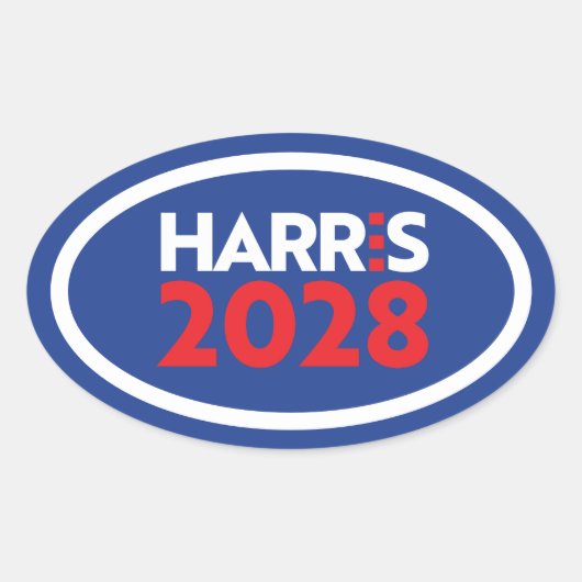 Kamala Harris 2028 Ovale Sticker (Voorkant)