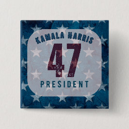 Kamala Harris 47e President. Vierkant Vierkante Button 5,1 Cm