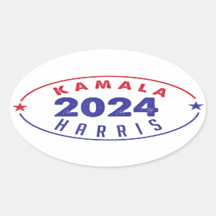 Kamala Harris 47e president VS Amerika 2024  Ovale Sticker
