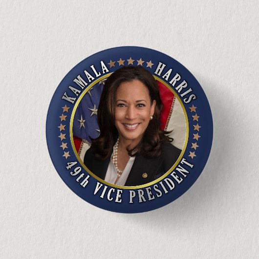 Kamala Harris 49e herdenkingsdag van het vicepremi Ronde Button 3,2 Cm (Voorkant)