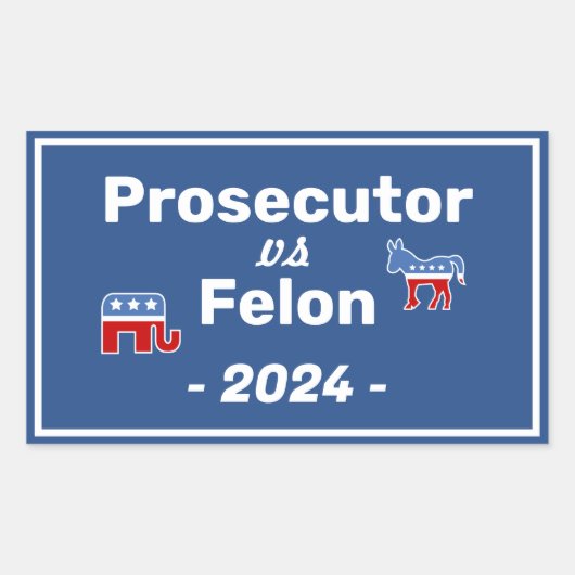 Kamala Harris Aanklager VS Felon Rechthoekige Sticker (Voorkant)