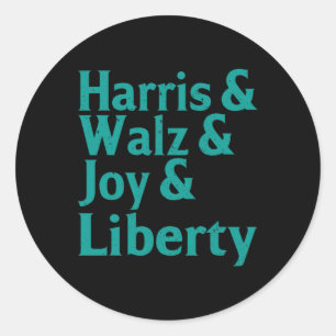 Kamala Harris & W Joy Liberty Supporters T-shi Ronde Sticker