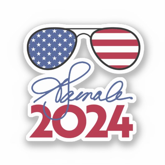 Kamala Harris Aviator Flag Sticker (Voorkant)