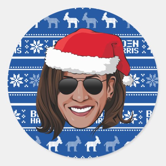 Kamala Harris Aviators Holiday Ronde Sticker (Voorkant)