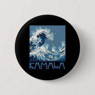 Kamala Harris Blue Cats Wave - grappig voor katten Ronde Button 5,7 Cm